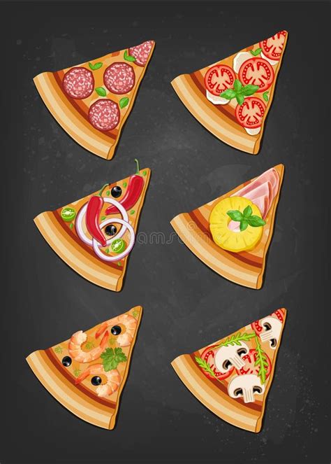 Various Pizza Slices Stock Illustrations Various Pizza Slices