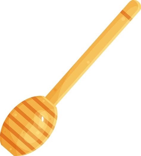 Premium Vector Vector Illustration Wooden Spoon For Honey Ladle For