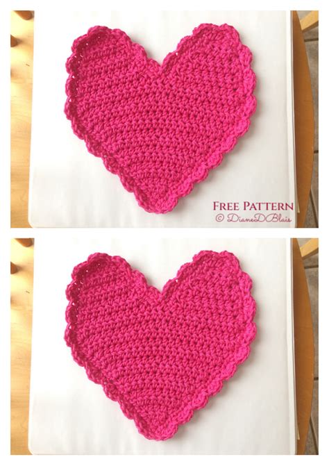 Heart Shaped Dishcloth Free Crochet Patterns Diy Magazine