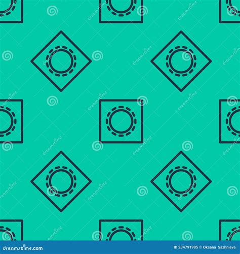 Blue Line Condom In Package Safe Sex Icon Isolated Seamless Pattern On