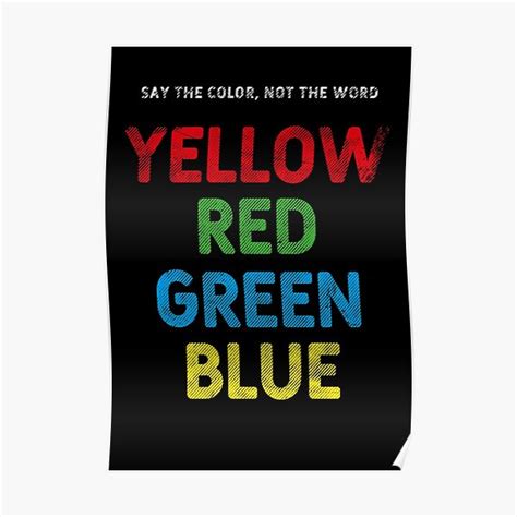 Say The Color Not The Word Brain Teaser Design 2 Poster By Blimeyguvnor Redbubble