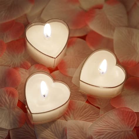 12 Pack White Heart Shaped Tea Light Candles Tea Lights Candles