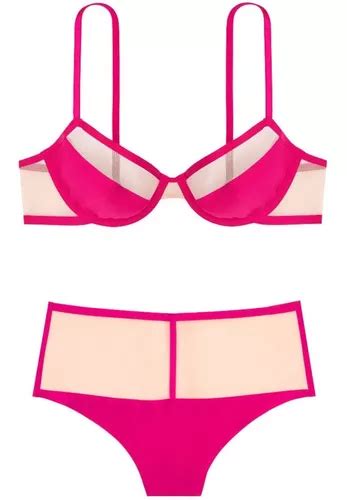 Coordinado Victorias Secret Original Rosa Nude Bra Panty Envío Gratis