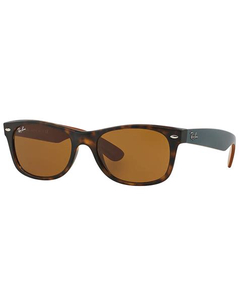 Ray Ban New Wayfarer Retro Mod Sunglasses In Brown Green Tone