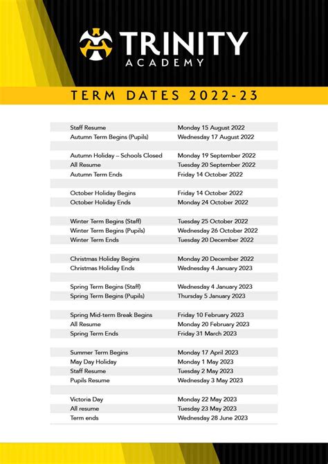 Term Dates - Edinburgh’s Trinity Academy