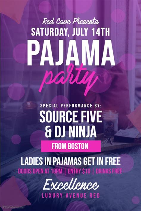 Pajama Party Flyer Template Printable And Enjoyable Learning