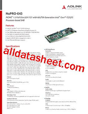 NUPRO E43 Datasheet PDF Adlink Technology Inc