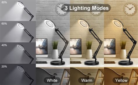 Magnifying Desk Lamp With Clamp Toolour In Color Modes Lighted