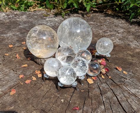 Clear Quartz Spheres Rainbows Assorted Healing Crystal Balls Etsy