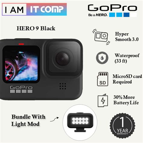 GOPRO HERO 9 Black Action Camera Hyper Smooth 3.0 / Waterproof / 5K ...