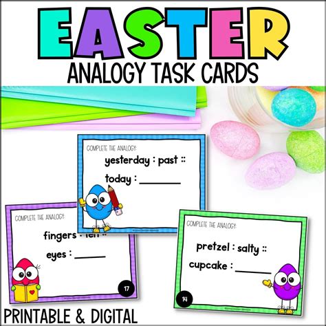 Easter Analogy Task Cards Curious Classroom Adventures