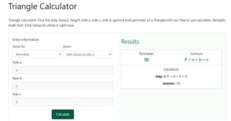 Triangle Calculator | Area, Perimeter, Height, Gamma Triangle Calculator