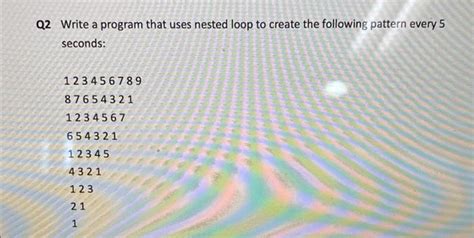 Solved Q2 Write A Program That Uses Nested Loop To Create