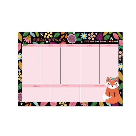 Bloco Planner De Mesa Semanal Happy Raposa Shopee Brasil