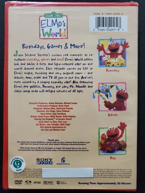 Sesame Street Elmo's Shape Adventure Dvd 7