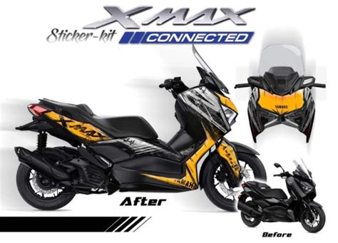 Decal Sticker Kit Sketch Yellow For Yamaha Xmax Connected