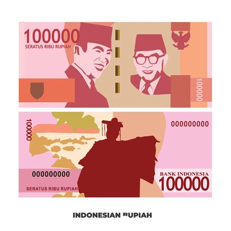 Vector Illustration Of 100000 Indonesian Rupiah Note Isolated On White