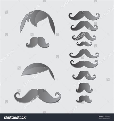 Whiskers Set Two Stock Vector Illustration 156836672 : Shutterstock