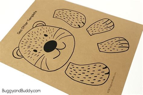 Paper Bag Sea Otter Craft for Kids with Free Printable Template - Buggy ...