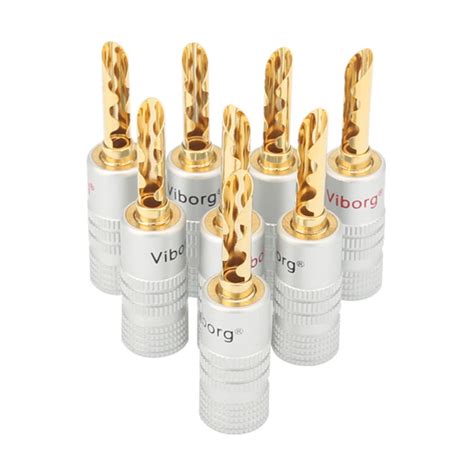 K Gold Plated Viborg Audio Bfa Banana Plug Connector Pieces Per Lot