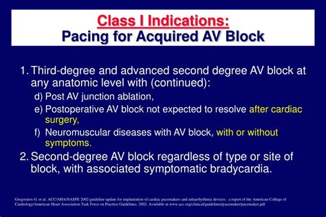 Ppt Acc Aha Naspe Guideline For Implantation Of Cardiac Pacemakers