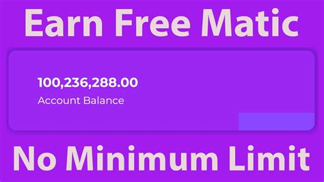 Earn Matic Unlimited For Free Zero Investment Youtube