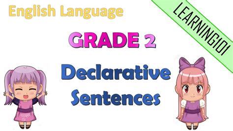 Types Of Sentences Declarative Sentences Grade 2 Youtube