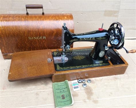 Vintage Singer 99 99K Hand Crank Sewing Machine With Instruction