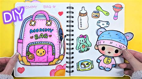 Coloring Pages Paper Diy Mommy Bag Printables 종이 놀이 Babysitting