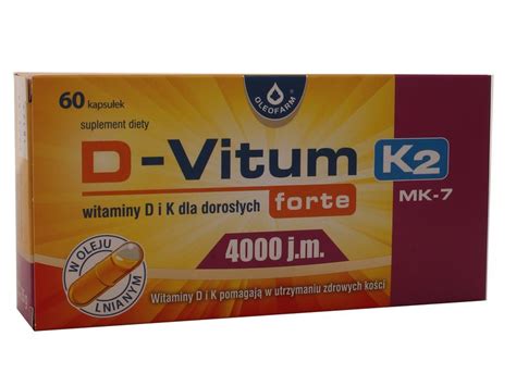 Witamina K2 MK 7 D Vitum Forte 4000 J M Oleofarm 60 Kaps Arena Pl