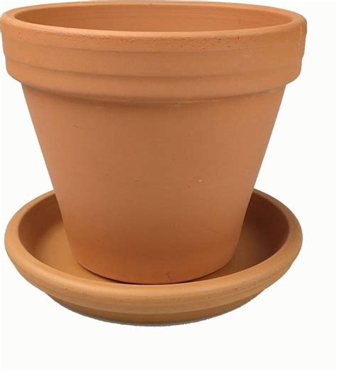 Bol Plantenwinkel Terracotta Pot Met Schotel 33 Cm Mono Set