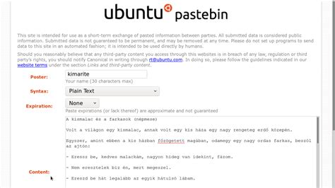 Ubuntu Pastebin Sz Veg Megoszt Sa Postimages