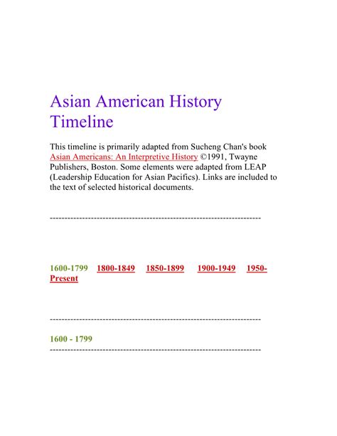 Asian American History Timeline Docslib