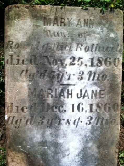 Mary Ann Rothwell Find A Grave Reminne