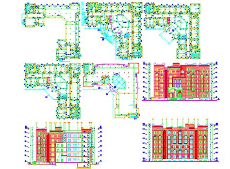 Residential apartment complex floor plans - Cadbull