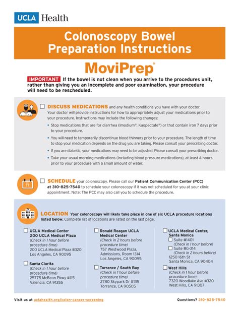 Colon Prep Instructions Colorectal Cancer Screening Ucla Health