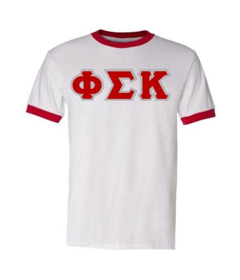 Discount Phi Sigma Kappa Lettered Ringer Shirt Greek Gear