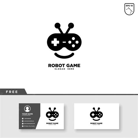 Premium Vector Robot Game Logo Design And Business Card Template