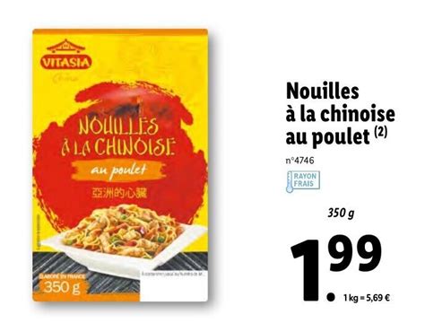 Promo Nouilles La Chinoise Au Poulet Chez Lidl