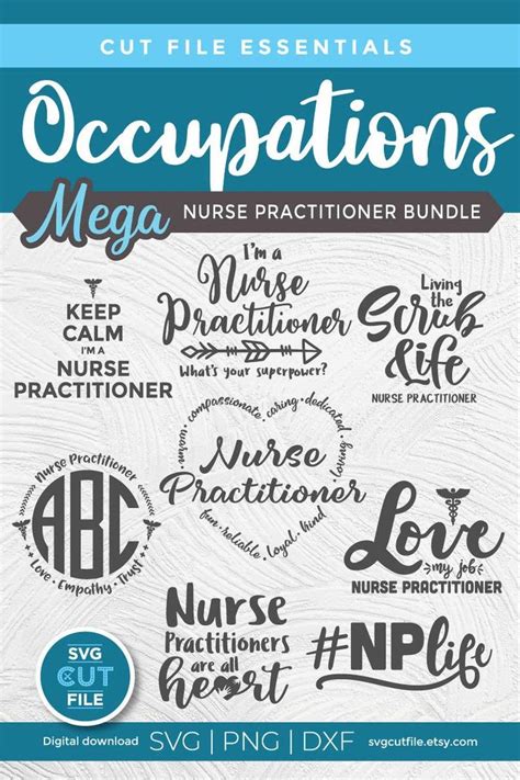 Nurse Practitioner Svg Bundle Nursing Svg Nurse Appreciation Svg Np