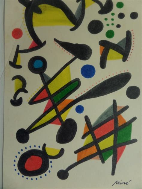 Coach S Corner Joan Miro Signed Artwork