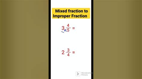 Hack For All Ages Convert Mixed Fraction To Improper Fraction Math Shorts Mathematics