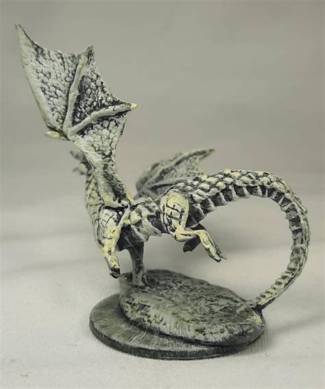 White Dragon Wyrmling Dnd Miniature Painted for Dungeons and - Etsy