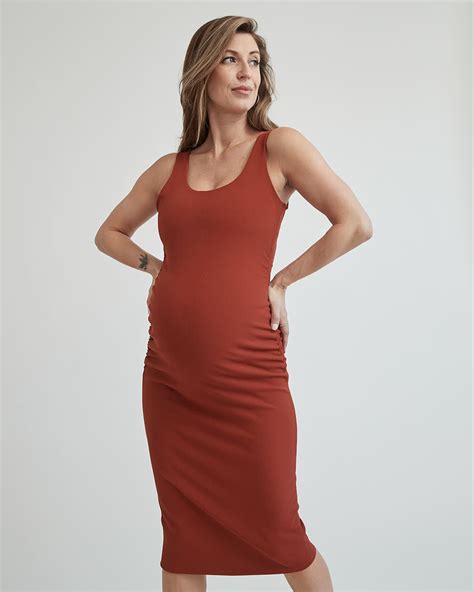 Knit Rib Scoop Neck Sleeveless Dress Thyme Maternity Rwandco