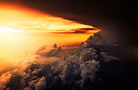 Hd Wallpaper Beyond The Clouds Sunset Sky Landscape Wallpaper Flare