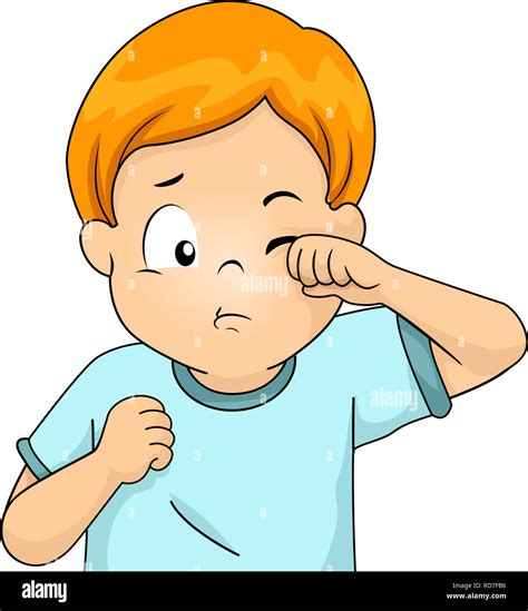 Illustration Of A Kid Boy Scratching His Itchy Eye Stock Photo Alamy