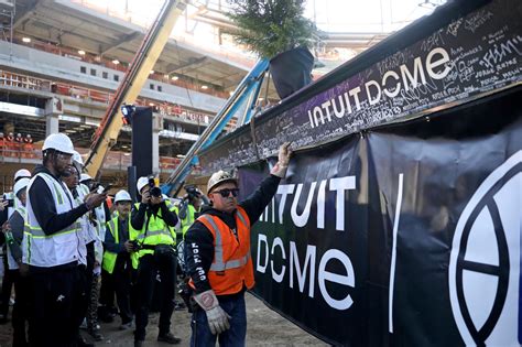 Photos | Construction milestone reached at Intuit Dome - Los Angeles Times