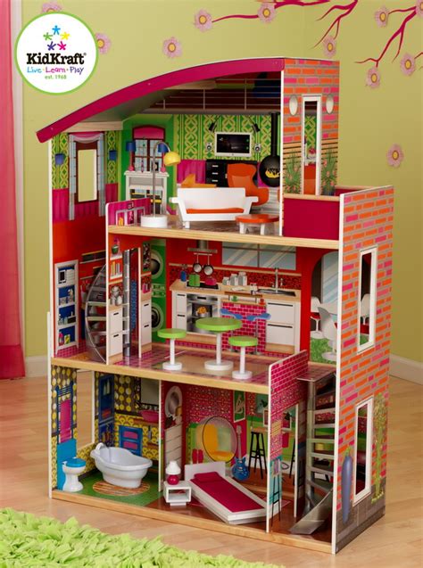 New Huge Girls Wood Dollhouse For 12 Barbie Wooden Doll House 11