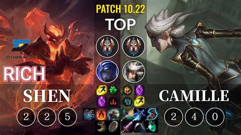 DYN Rich Shen Vs Camille Top KR Patch 10 22 YouTube