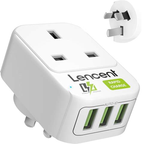 Uk To Australia China Plug Adapter With 3 Usb Ports Lencent Grounded Australian Travel Adapter